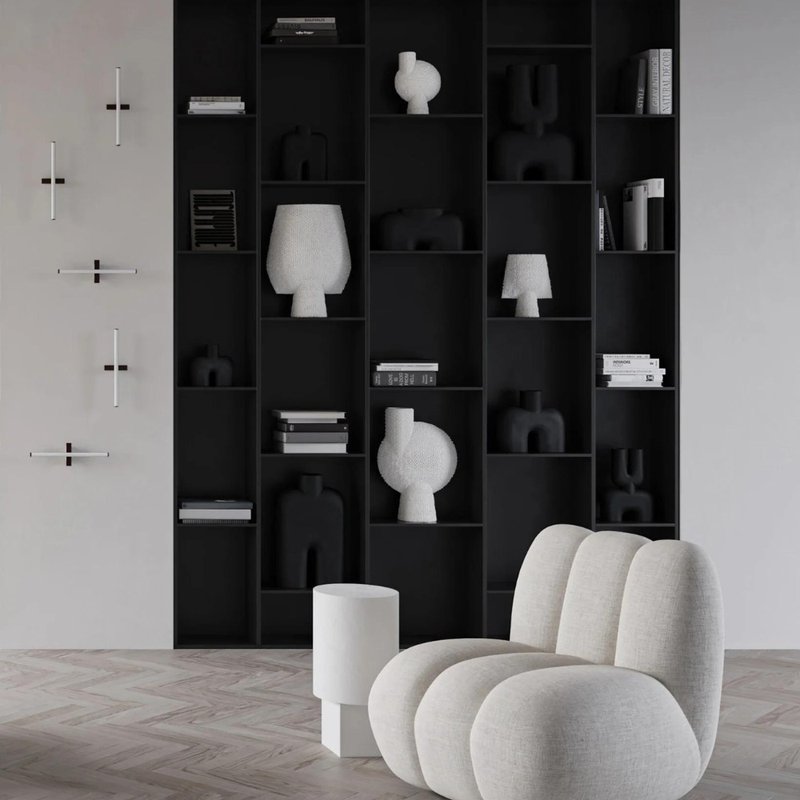 Sphere Vase Bubl Shisen Medio  - 陶 花器 中型 - 花瓶/陶器 - 陶 白色