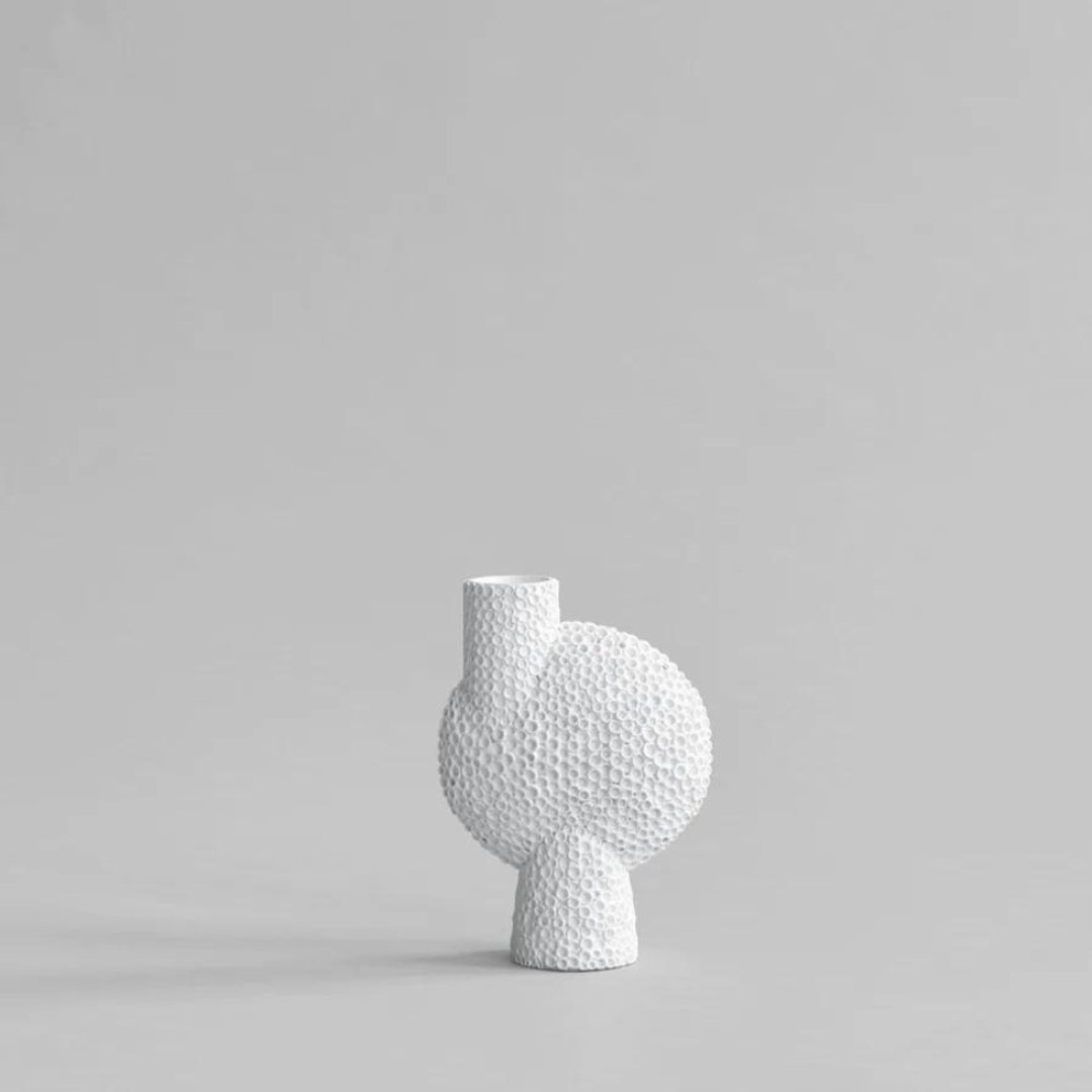 Sphere Vase Bubl Shisen Medio  - 陶 花器 中型 - 花瓶/陶器 - 陶 白色