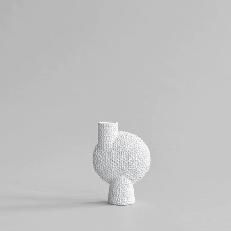 Sphere Vase Bubl Shisen Medio  - 陶 花器 中型 - 花瓶/陶器 - 陶 白色