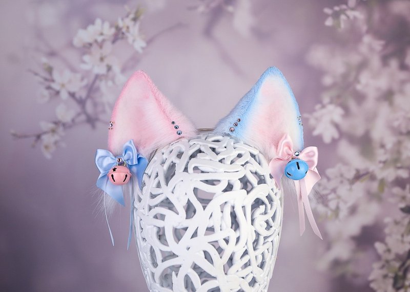 Cotton Candy Fox Ears - 发饰 - 其他人造纤维 蓝色