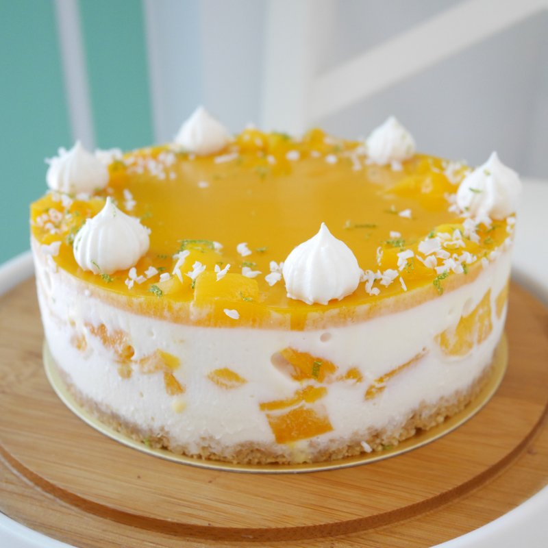【Dobby手工甜品】爱文芒果生奶酪2.0 / 6寸 - 咸派/甜派 - 新鲜食材 黄色