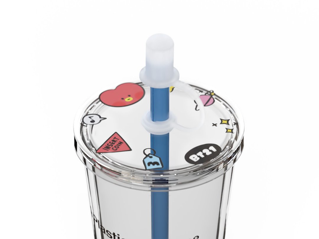 BT21 minini TATA 透明吸吸杯 - 其他杯子 - 塑料 透明
