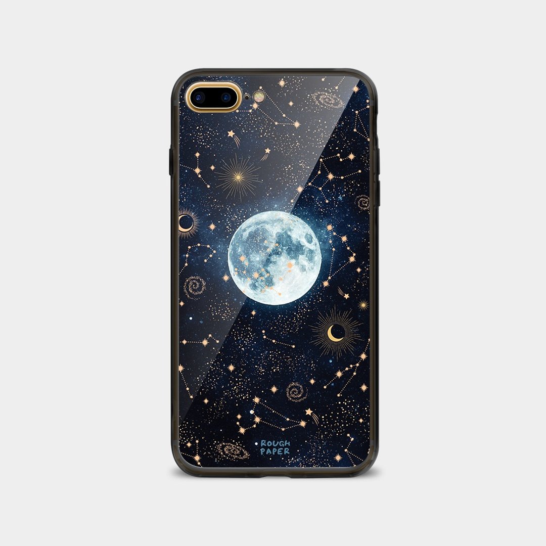星空月球 | 钢化玻璃壳 | 手机壳 - 手机壳/手机套 - 塑料 透明