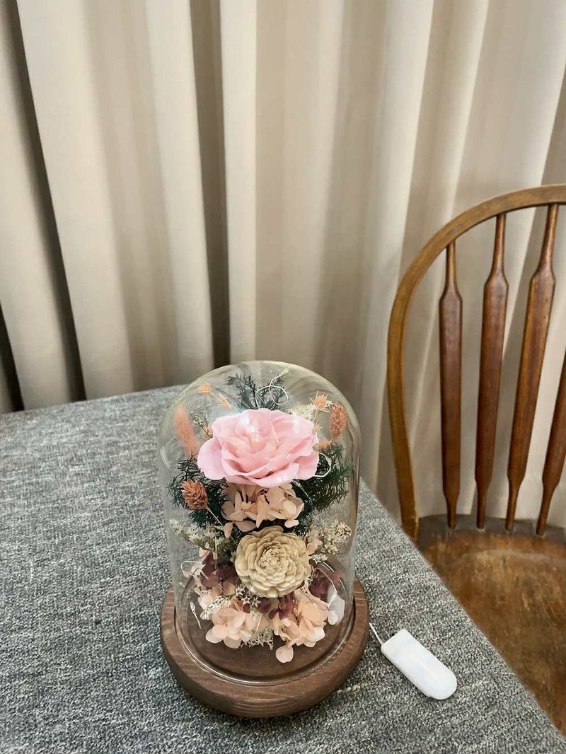 玻璃花罩【冬日烟粉】玻璃花盅 升迁 生日 开幕 新居 圣诞花礼 - 干燥花/捧花 - 植物．花 