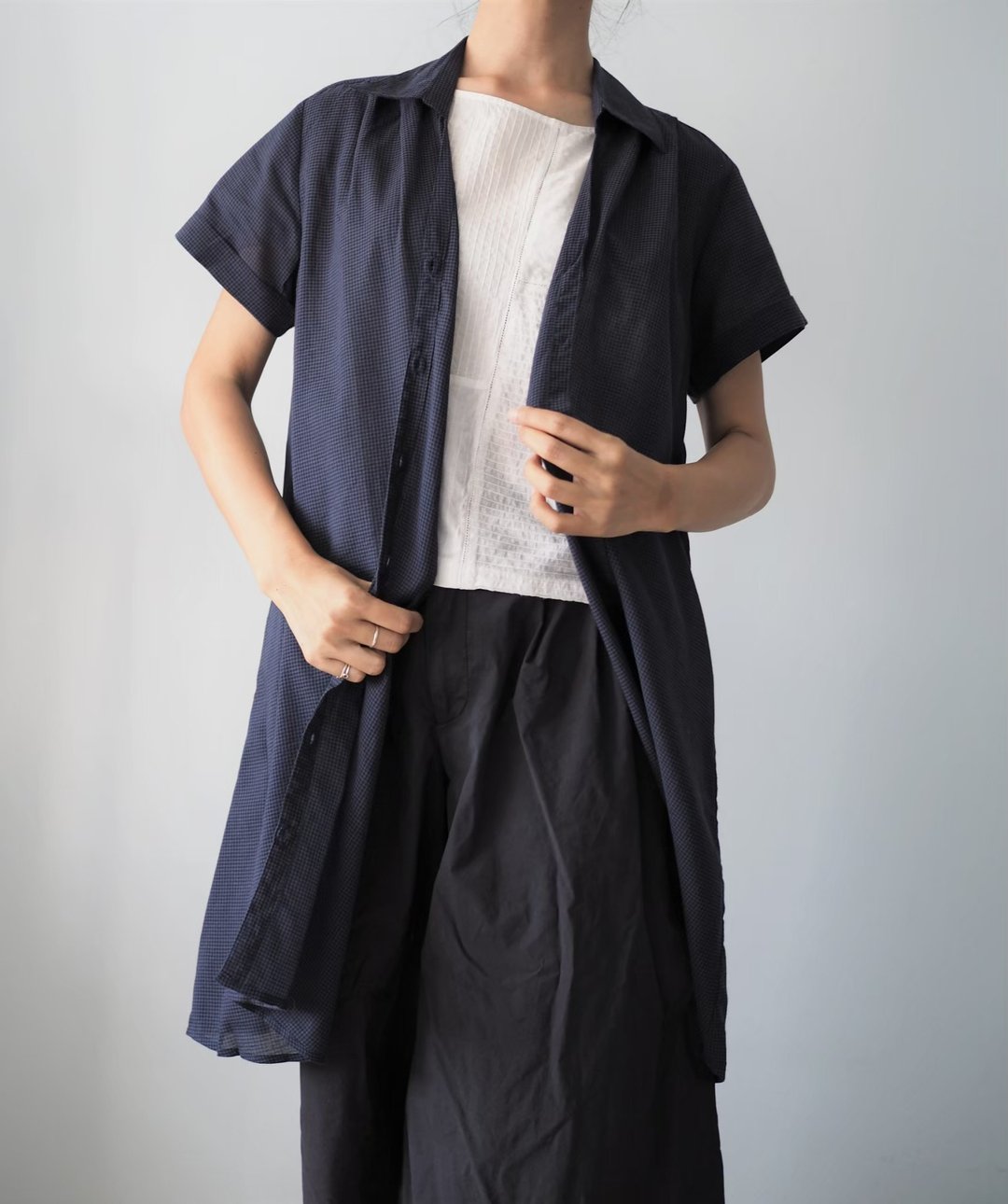 Shirt Dress - 洋装/连衣裙 - 棉 蓝色