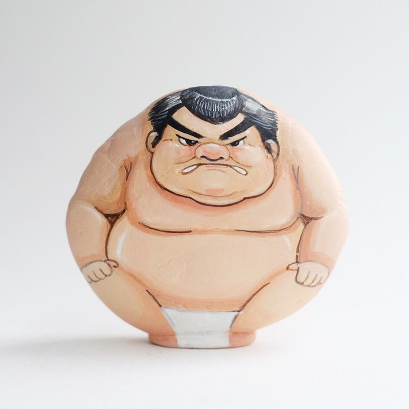 Sumo doll, Stone Art Paint by Acrylic Colour. - 玩偶/公仔 - 石头 白色