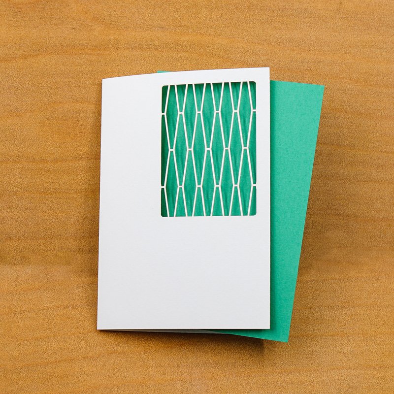 老屋颜 x windowgrills_tw 铁窗花万用卡-01 菱格 - 卡片/明信片 - 纸 