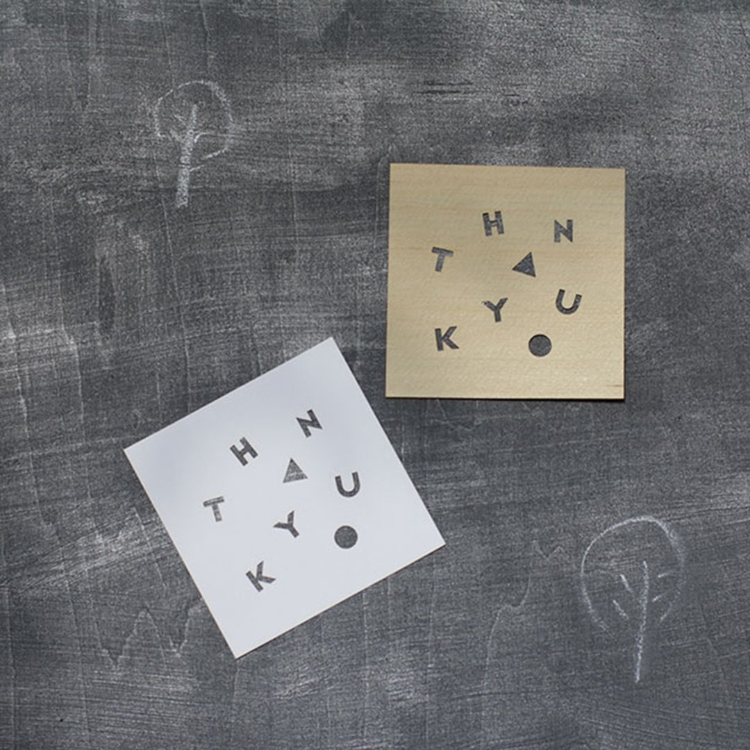 die-cut card Thank you / 缕空卡片 谢谢 - 卡片/明信片 - 木头 
