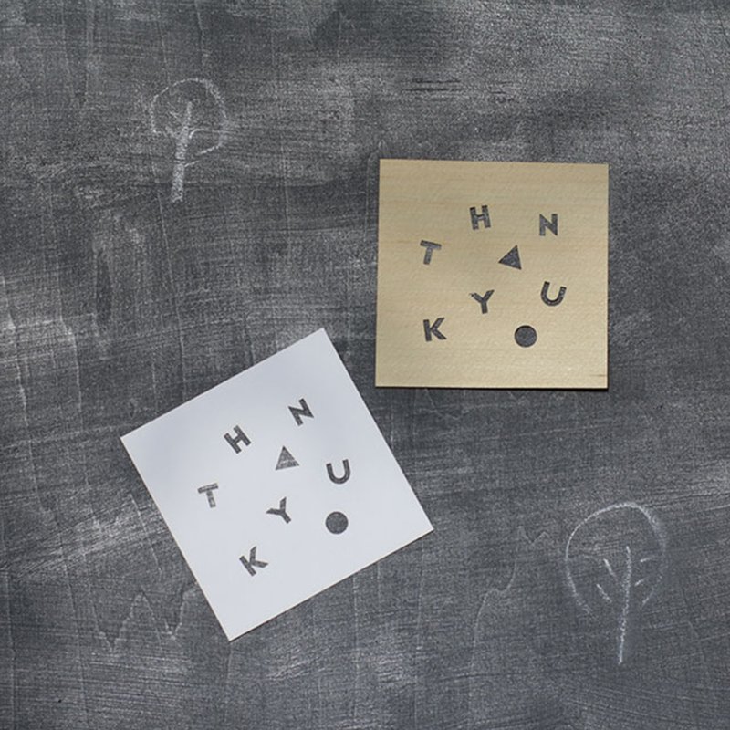 die-cut card Thank you / 型抜きカード ありがとう - 卡片/明信片 - 木头 