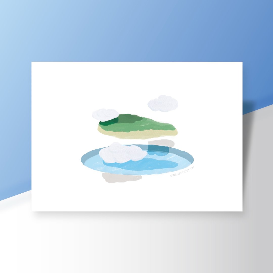 温室幻想 |  漂浮岛 明信片 - 卡片/明信片 - 纸 白色