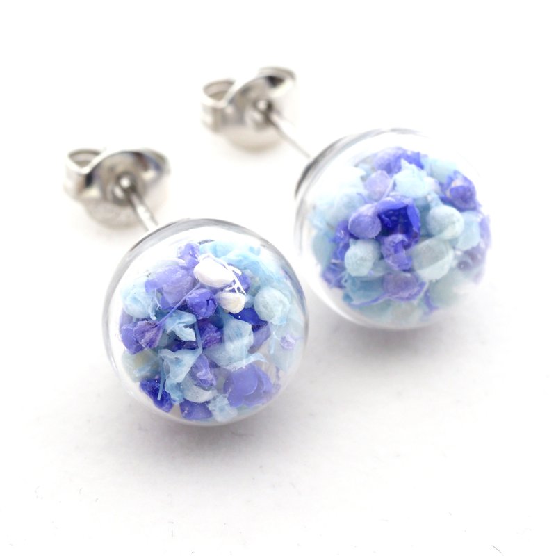 爱家作- OMYWAY DIY 干花  玻璃球 耳针 耳环 耳勾 垂挂 耳夹 1cm - 耳环/耳夹 - 玻璃 