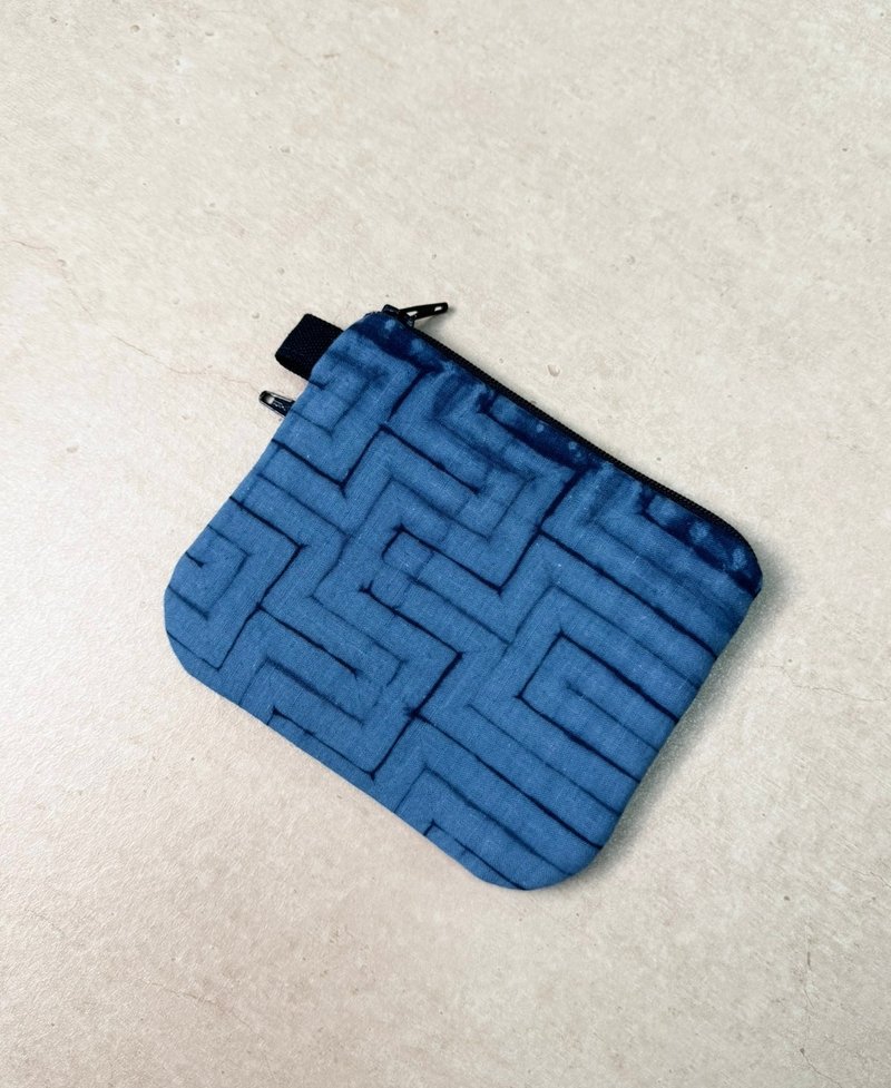 【记忆有限】蓝染零钱包 - 迷宫 - 零钱包 - 棉．麻 蓝色