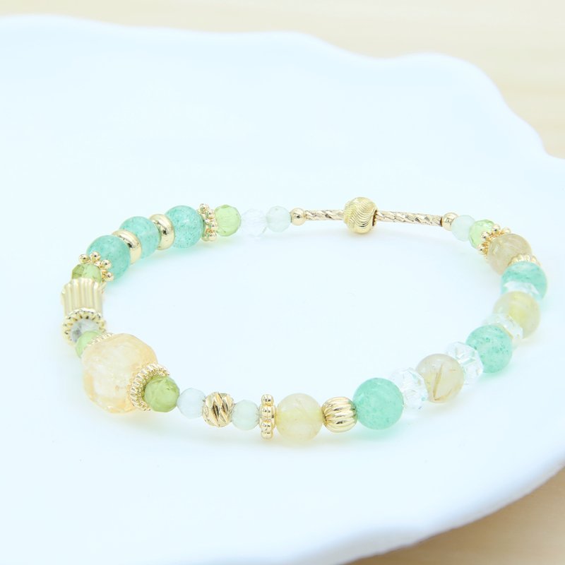 稻香 | 避邪化煞 助事业发展 提升魅力 | 水晶手链 圣诞礼物 - 手链/手环 - 水晶 黄色