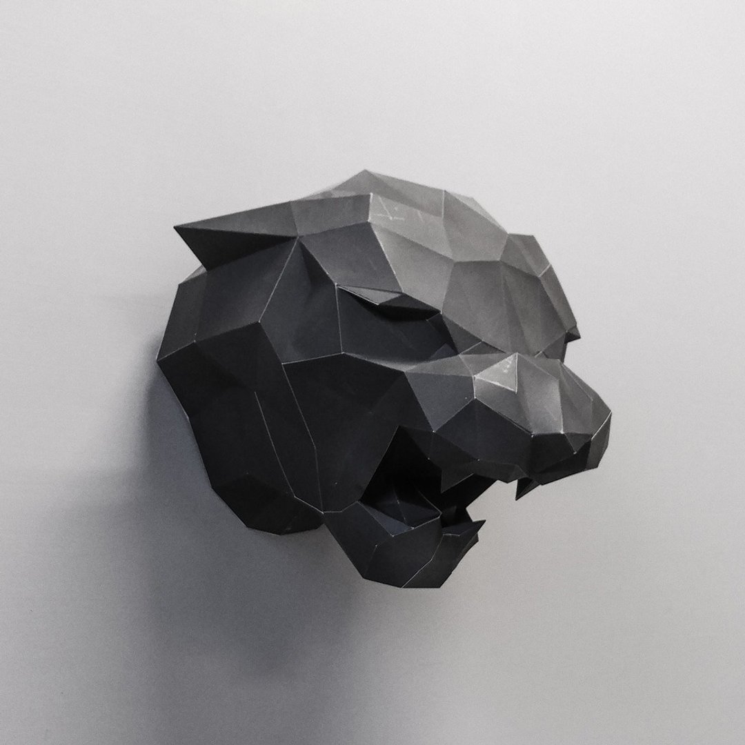 正版匠纸_DIY材料包_手作3D纸模型_闪电黑豹壁饰 - 木工/竹艺/纸艺 - 纸 黑色