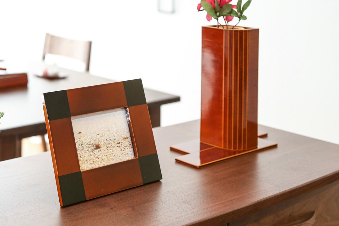 飞驒春庆 元田漆器 相框 棋盘格纹 - 画框/相框 - 木头 咖啡色