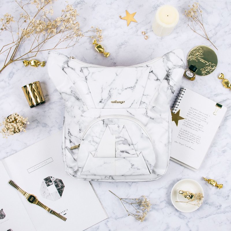 ORIBAGU 折纸包_白大理石法斗 后背包 - 后背包/双肩包 - 其他材质 