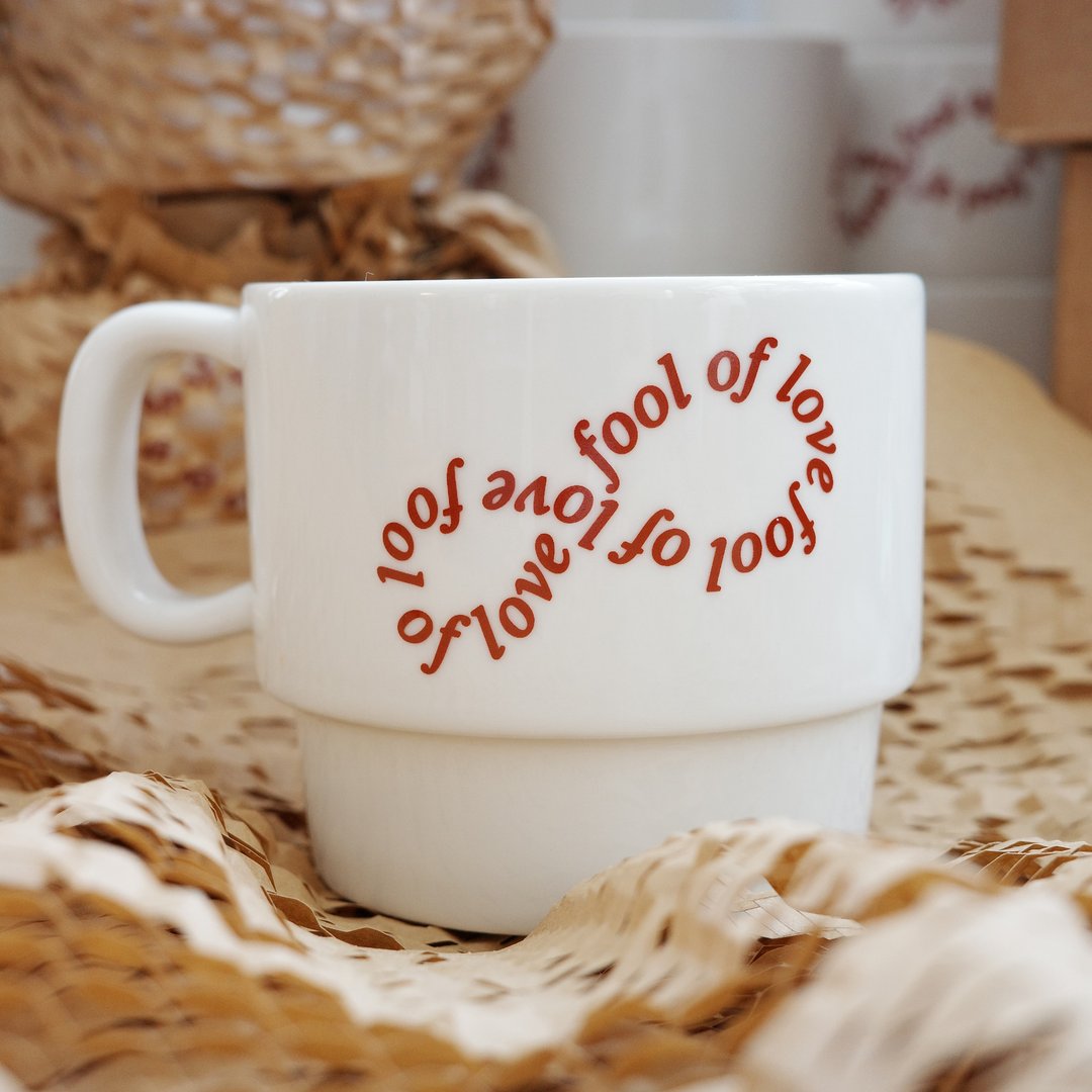 fool of love 可堆叠马克杯 - 其他杯子 - 陶 白色