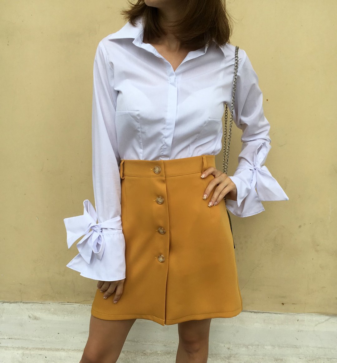 Women yellow Mini skirt. Vintage circle skirt. A Line Mini Skirt. Orange skirt - 裙子 - 其他材质 橘色