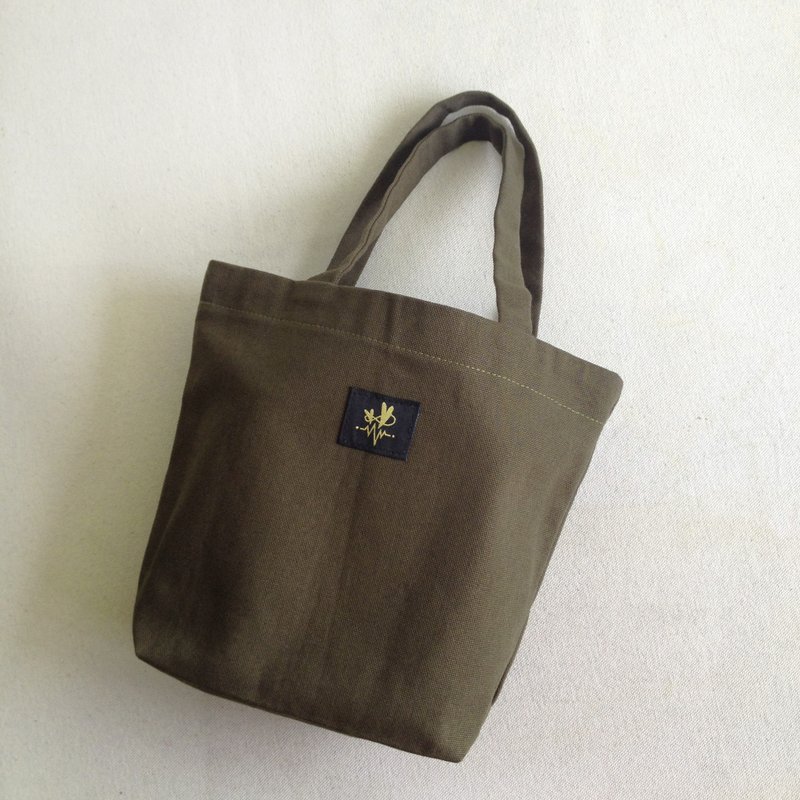 墨绿 两杯 饮料袋 - 随行杯提袋/水壶袋 - 棉．麻 绿色