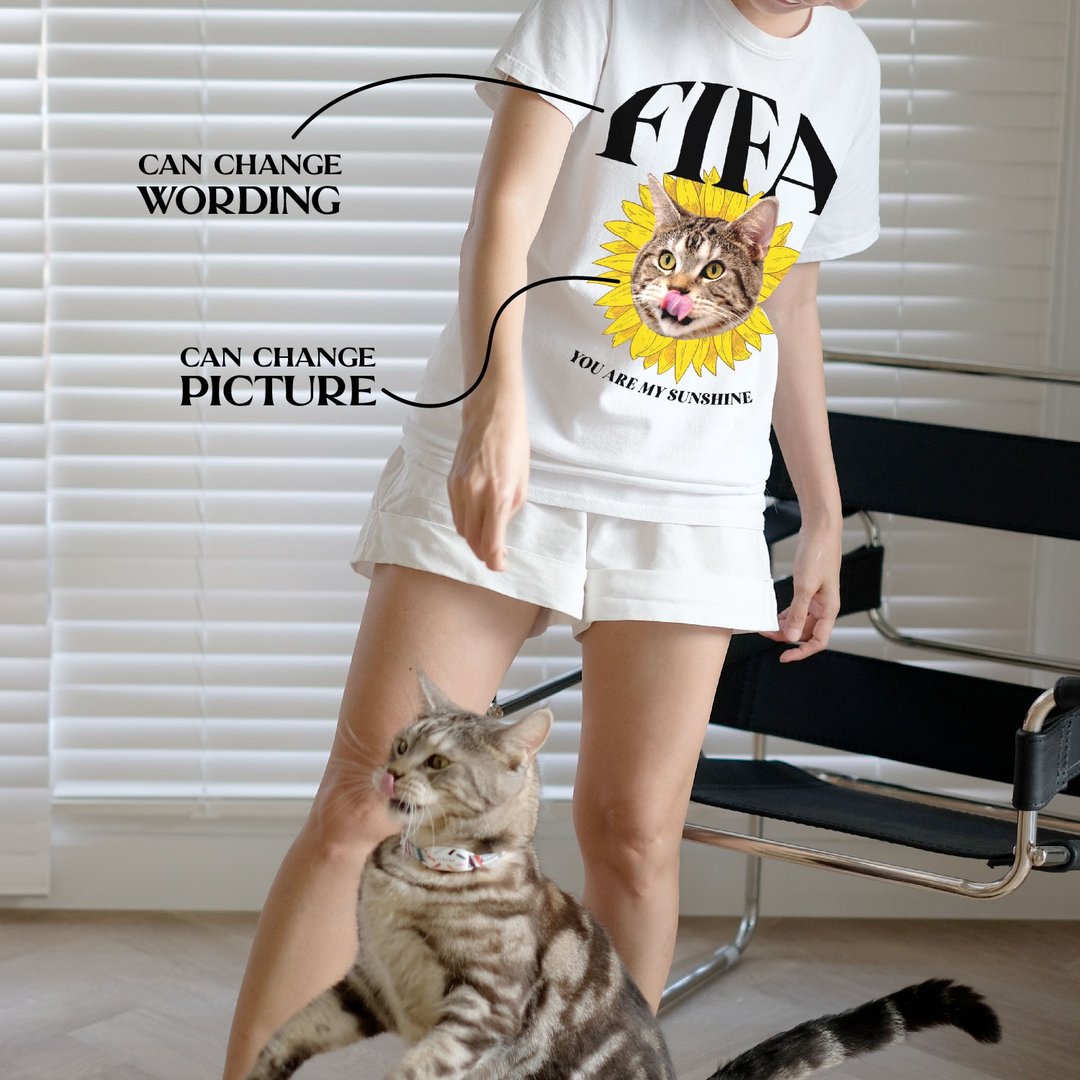 CUSTOM T-SHIRT (My sunshine) **照片及文字内容可更改 - 女装 T 恤 - 其他材质 白色