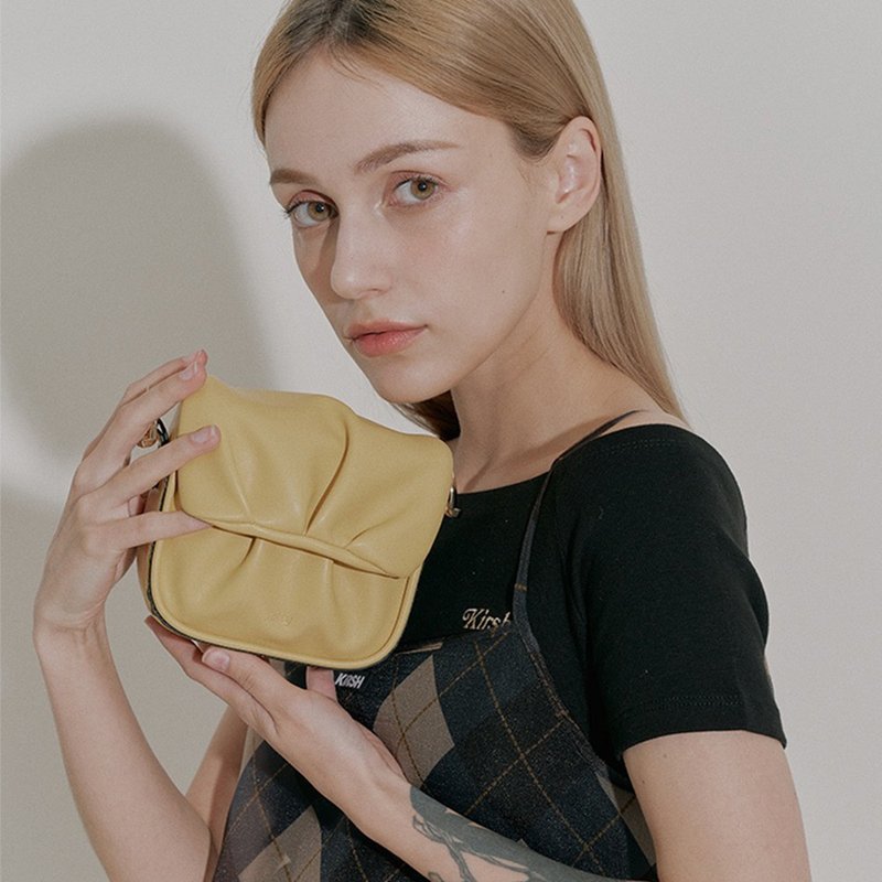韩国 MANDU BAG | 黄色 | 迷你袋 | 侧背包 斜孭袋 - 侧背包/斜挎包 - 人造皮革 黄色