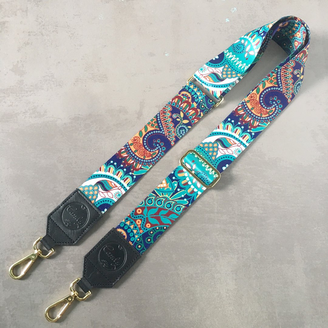 Candy Leather Bag Strap - 侧背包/斜挎包 - 棉 绿色
