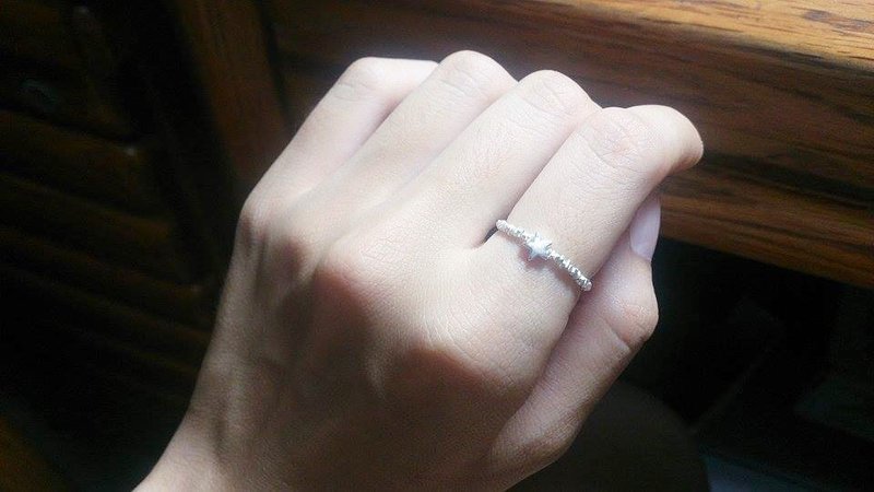 《仰望星空系列》星河 碎银 纯银弹性戒指 - 戒指 - 宝石 