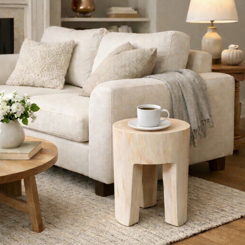 日本桧木天然实木原木圆木凳 无涂装 手工制作 森林香气 单椅 花 - 椅子/沙发 - 木头 咖啡色