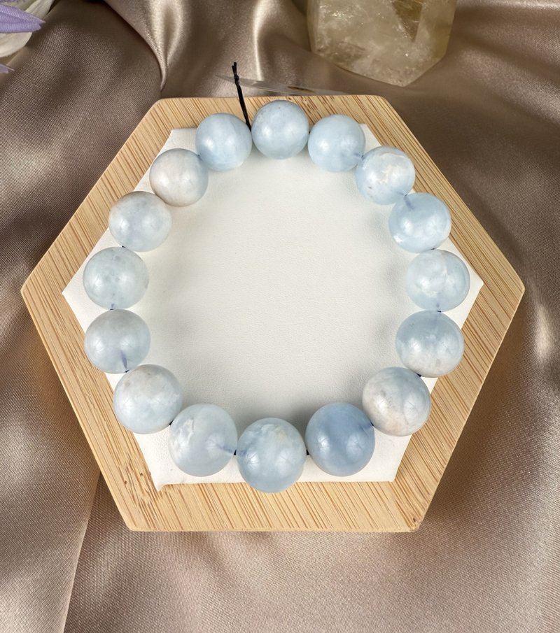 海蓝宝 水晶手链 平静情绪 增强表达 净化 能量 礼物 送礼 疗愈 - 手链/手环 - 水晶 蓝色