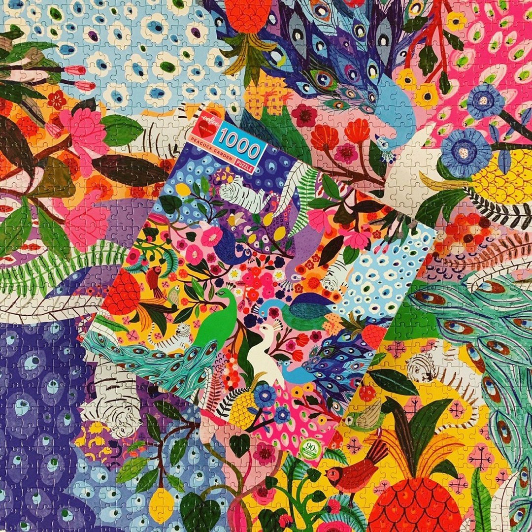 eeBoo 1008片拼图-孔雀园 Peacock Garden - 拼图 - 纸 多色