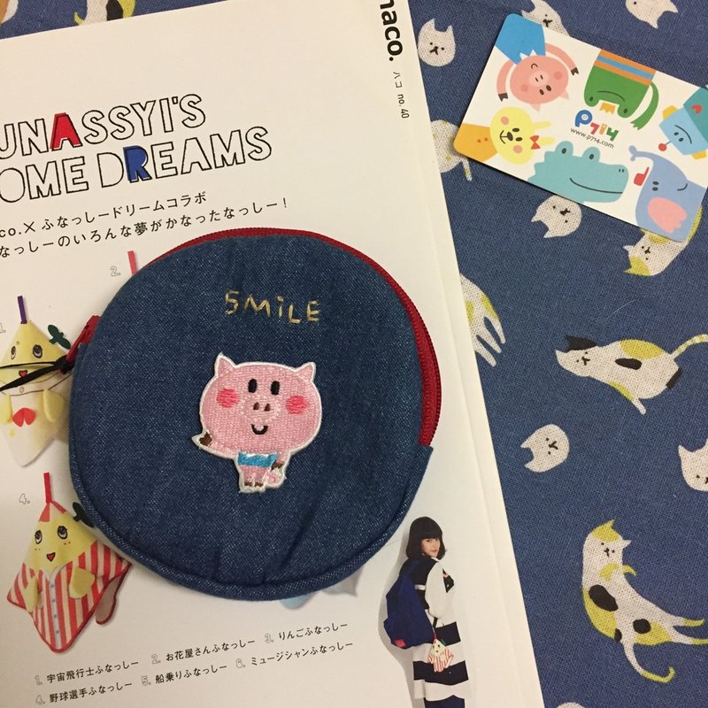 牛仔小圆包 - 零钱包 - 棉．麻 多色