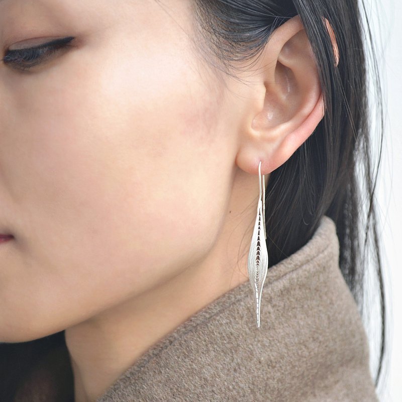 HELA首饰工作室 手工花丝工艺耳环 柳诉 非物质文化遗产 细金工艺 - 耳环/耳夹 - 其他金属 银色