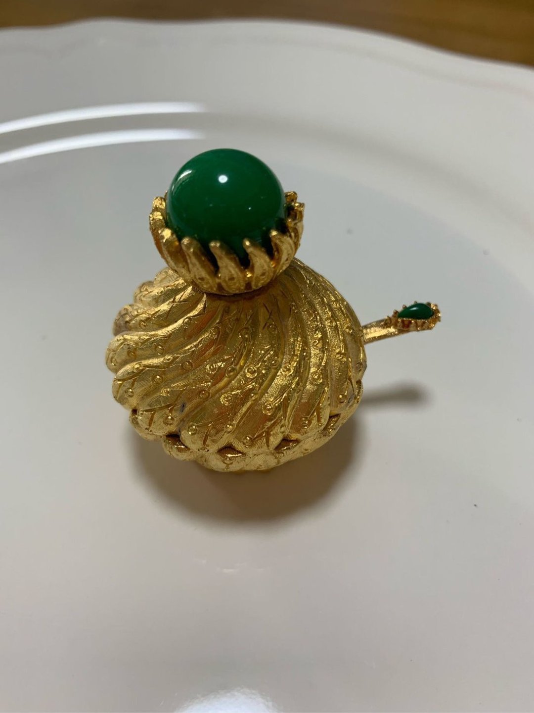 Vintage  Florenza金色绿石珠宝盒、饰品盒 - 其他 - 其他金属 