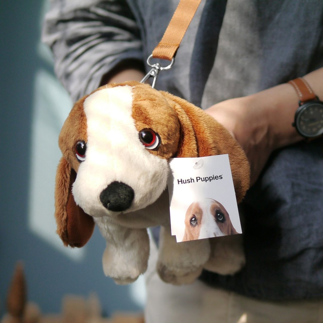 Hush Puppies 12寸 巴吉度小背包 - 玩偶/公仔 - 聚酯纤维 咖啡色