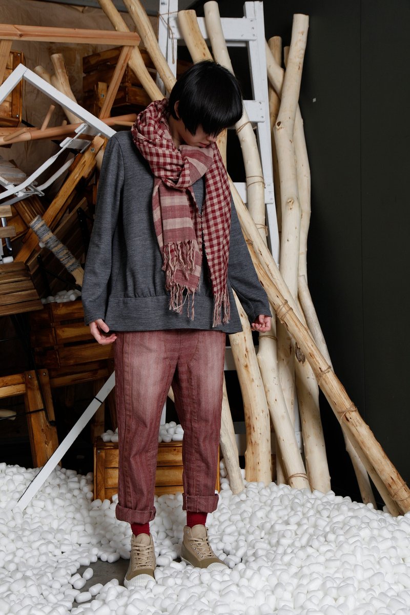 原生_偏离单轨羊毛混纺上衣 - 女装上衣 - 羊毛 灰色