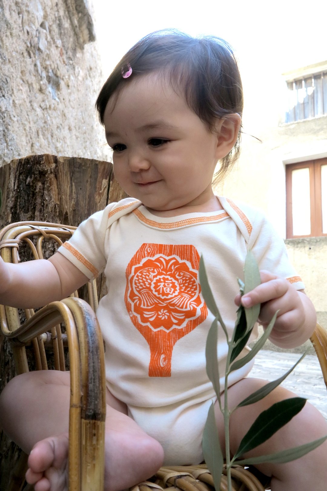 【纯有机棉】啧啧集资成功【台湾意象。辣台婴】包屁衣 -  甘橙橘 - 包屁衣/连体衣 - 棉．麻 橘色
