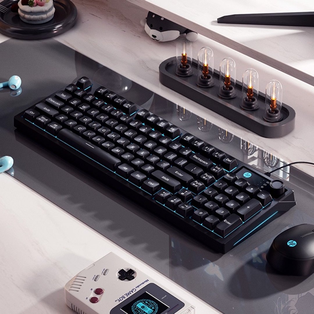 HP 惠普 K500F 机械手感游戏有线球型键盘 - 电脑配件 - 其他材质 黑色