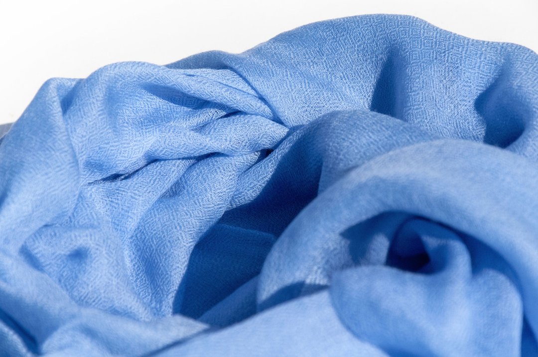 喀什米尔Cashmere/羊绒围巾/纯羊毛围巾披巾/戒指绒披肩-蓝色海洋 - 围巾/披肩 - 羊毛 蓝色