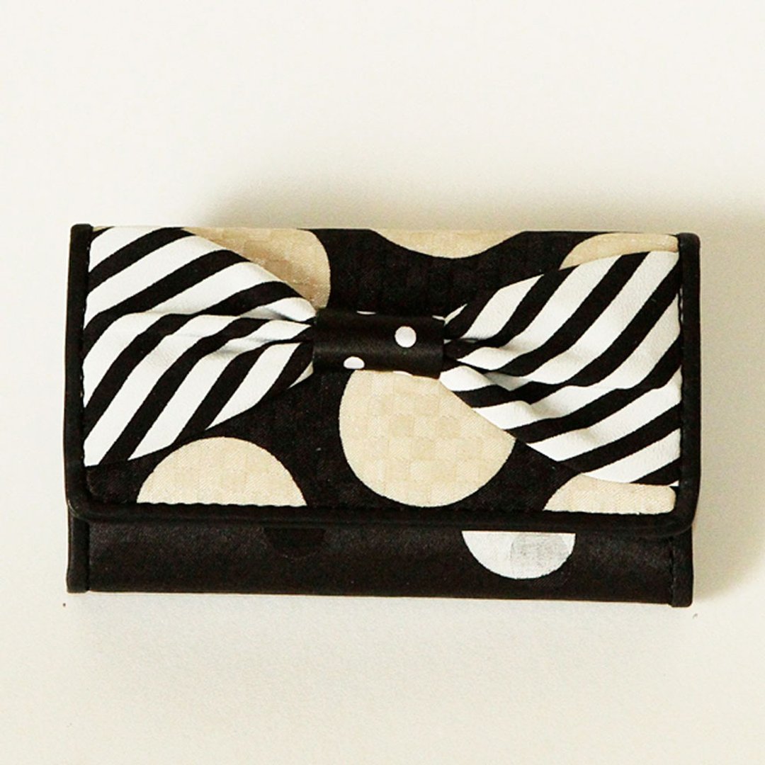 key holder wallet monochrome ribbon Assistant Director dots borders stripes - 钥匙链/钥匙包 - 其他材质 黑色