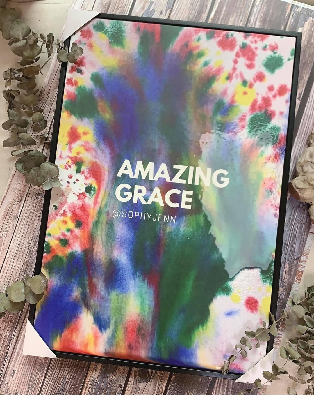 苏妃艺术 奇异恩典 Amazing  Grace 挂画 泼彩 - 电子手绘真人画像/绘画/插画 - 木头 