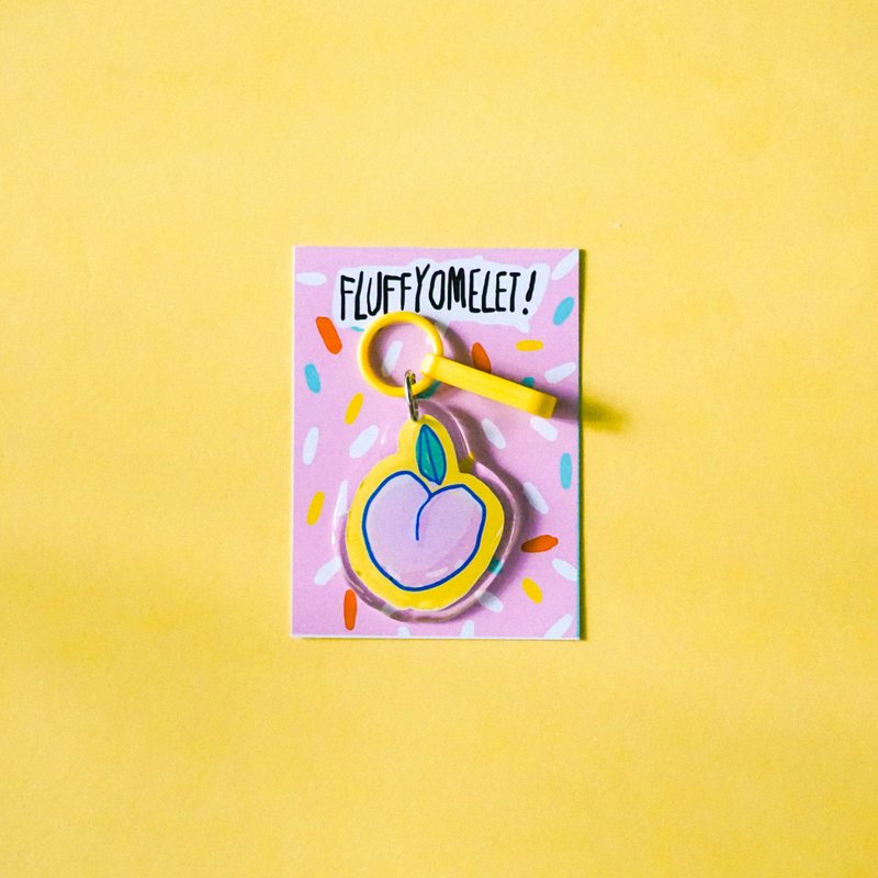 Keychain / Pin / Phone Grip Peachy - 吊饰 - 压克力 粉红色