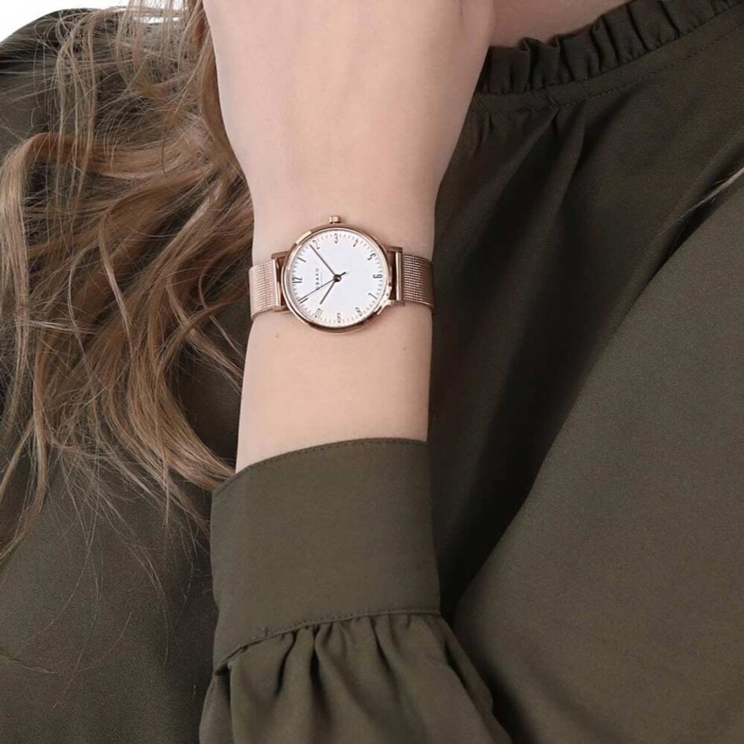 OBAKU 城市探索女表-玫瑰金X白-V248LXVIMV-32mm - 女表 - 不锈钢 多色