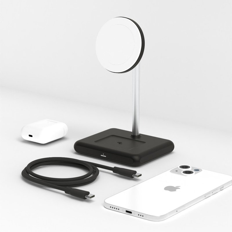 Allite WQ1 2+1  磁吸无线充电座 | 沈稳黑 - 手机充电及周边 - 其他材质 黑色