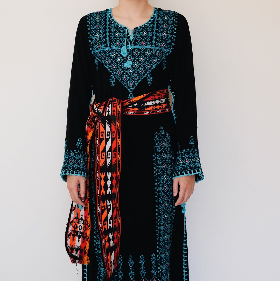 Vintage Palestine dress 巴勒斯坦手工刺绣长袍 - 洋装/连衣裙 - 棉 