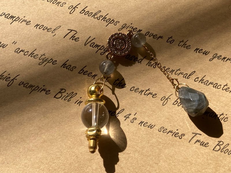 【银轮女神的低语。灵摆】天然拉长石、蓝光灰月光石|短链系列 - 项链 - 其他材质 