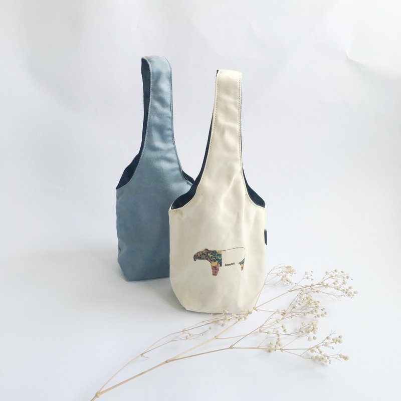 MaryWil帆布+麂皮饮料提袋1+1优惠组合 - 随行杯提袋/水壶袋 - 棉．麻 多色