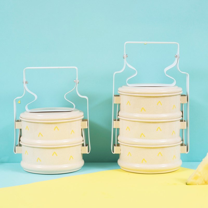 水果系列：黄色凤梨2层+3层泰国传统便当盒组 - 厨房用具 - 珐琅 黄色