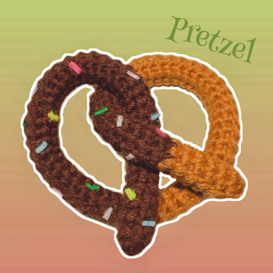 蝴蝶饼Pretzel Mood!  手工毛线编织蝴蝶饼吊饰胸针 - 吊饰 - 其他人造纤维 咖啡色