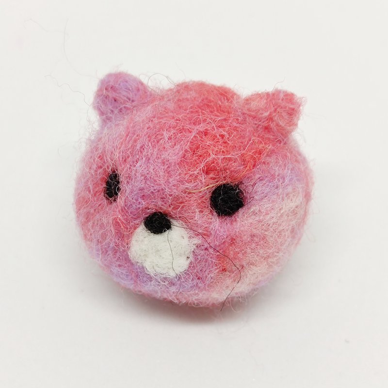 粉红泡泡-混色系列小熊 羊毛毡 钥匙圈、吊饰、摆饰 - 摆饰 - 羊毛 粉红色