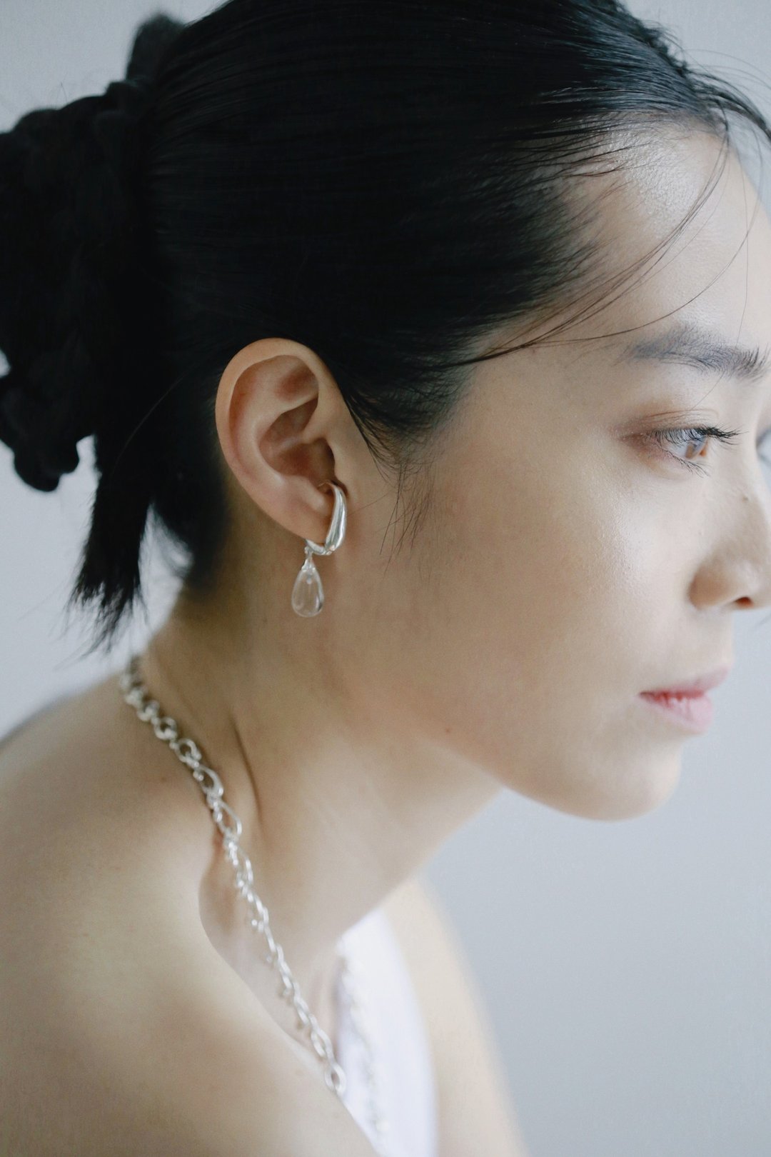 -droplet Earrings雨珠耳环 - 耳环/耳夹 - 纯银 透明